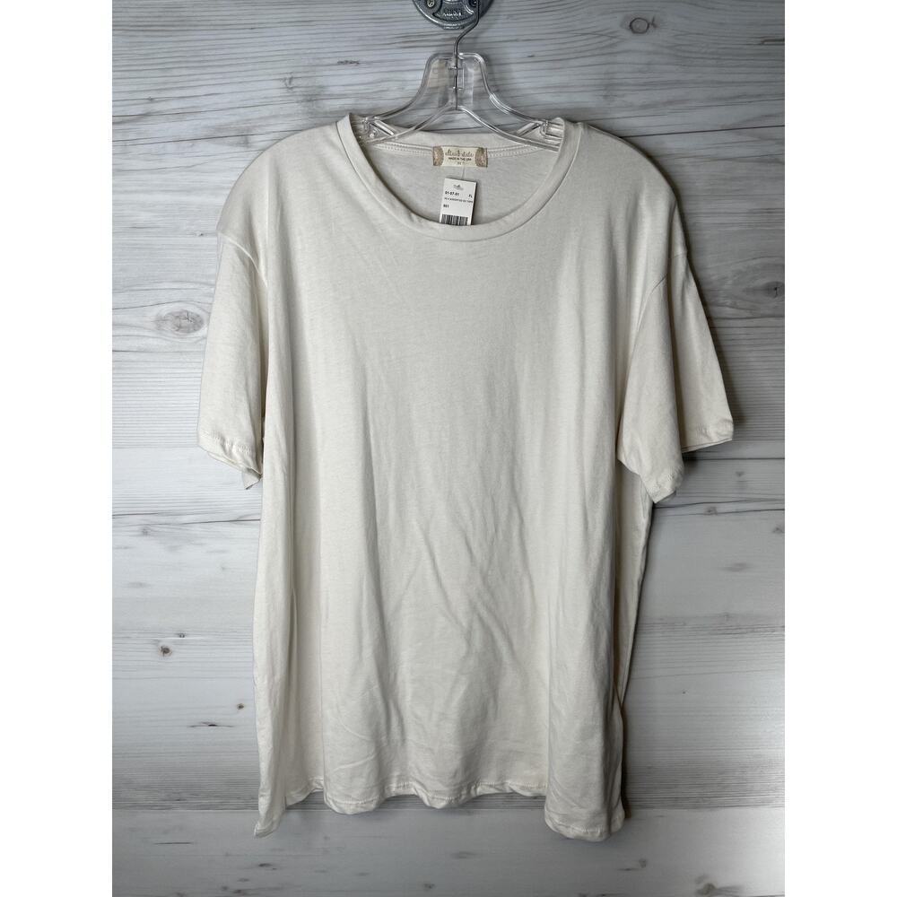 Altar'd State Shirt Mens Large White Made in USA Short Sleeve Casual 100% Cotton